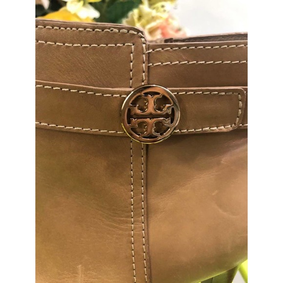 Tory Burch Bristol Bootie Leather Ankle tan Heels Boots 10.5M(1400 - Picture 4 of 8